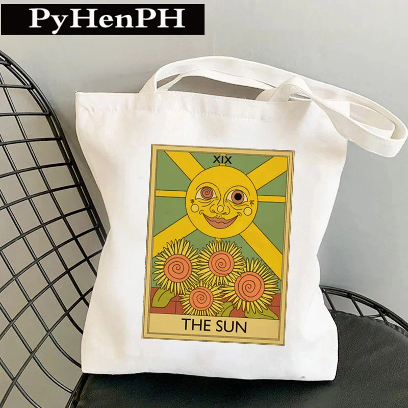 Kitten Tarot Card Shopper Bag The Lovers Cat Magic Kitty Shopping Canvas Bags