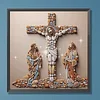Croix en pierre J&eacute;sus sp&eacute;ciale en forme de 5d bricolage partiel diamants points kits d&rsquo;art en gemmes pour adultes d&eacute;butants d&eacute;coration int&eacute;rieure pein