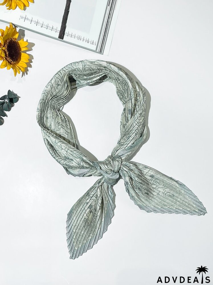 Flower Pattern Twilly Scarf