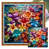 Color Flower-14CT Stamped Cross Stitch 50*50cm
