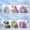 6PCS Cake DIY Diamond Art Greeting Cards Congratulations Cards & Gifts