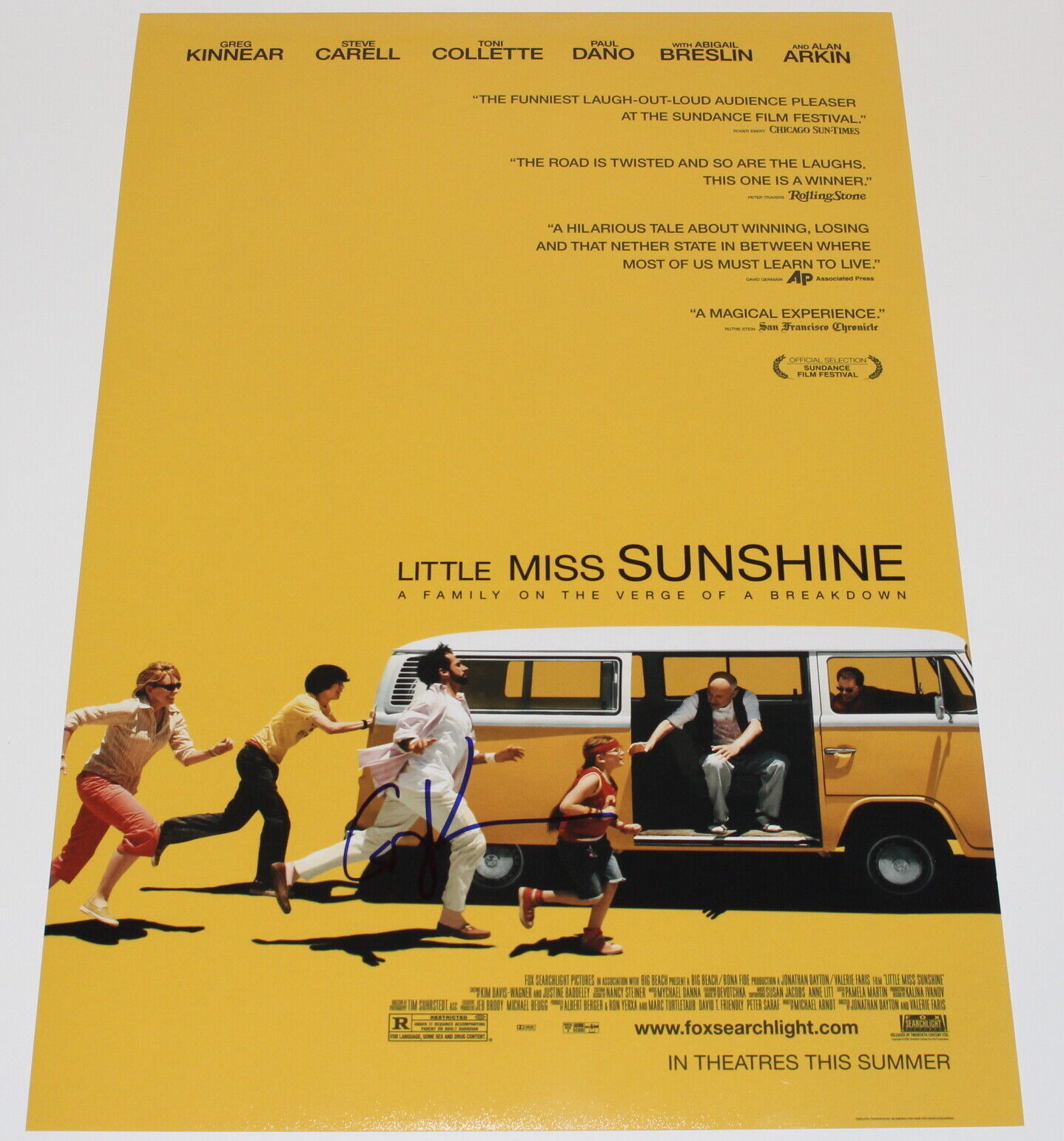 ACTOR GREG KINNEAR SIGNED 'LITTLE MISS SUNSHINE' 12x18 MOVIE POSTER Photo Poster painting COA