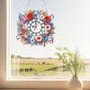 (US Only)2D Flat DIY Wreath 5D Hanging Clock Art Craft for Living Room Decoration