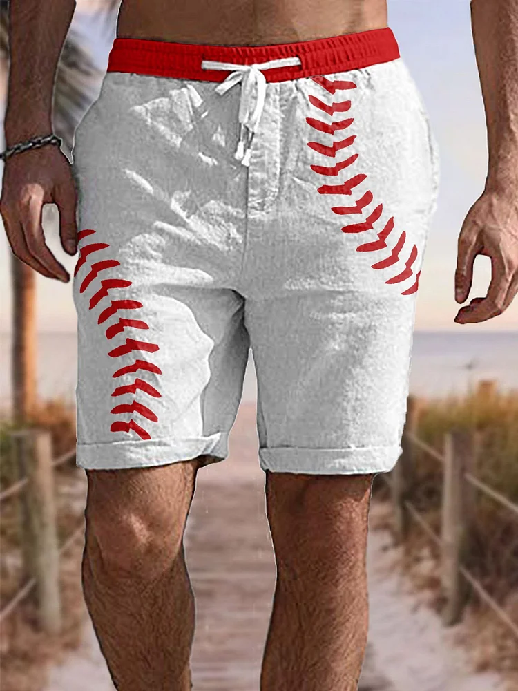 Baseball Men's Print Shorts socialshop