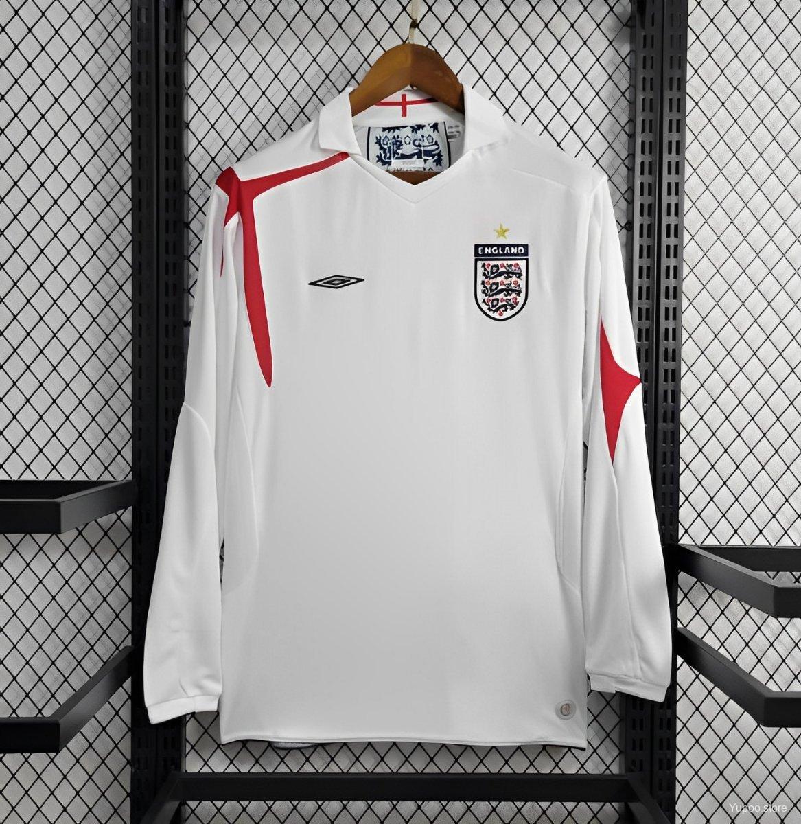 Retro England 2006 Home Long Sleeve Jersey
