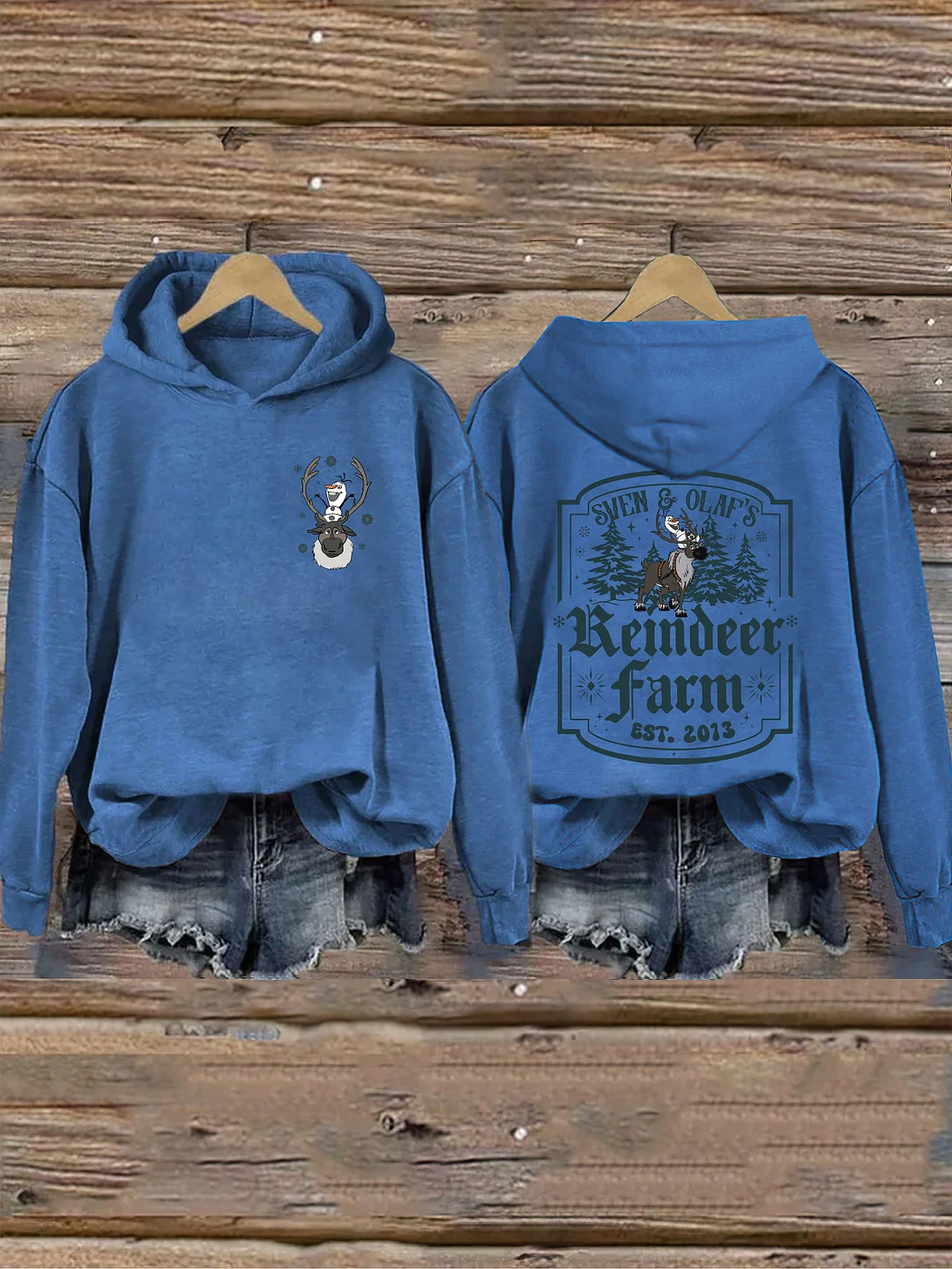 Snowman And Reindeer Christmas Hoodie