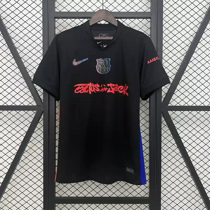 25/26 Barcelona Black Travis Scott Soccer Jersey Away
