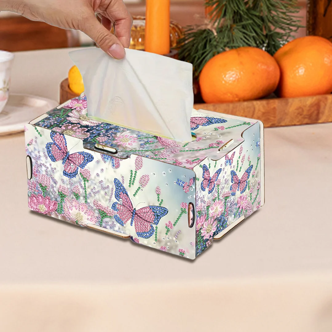 Wooden Diamond Painting Tissue Box for Home and Office Decoration(CZH007)