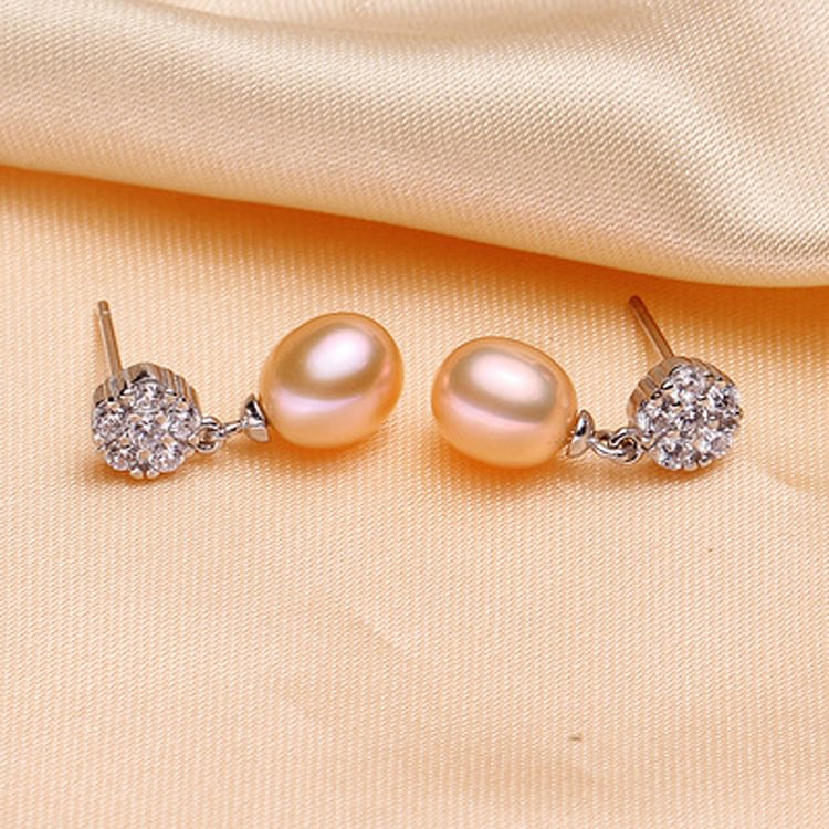 New Fashion 100% NaturalStudEarringsBlackPearlJewelryFor Women 925SterlingSilverWeddingGift - Shop Trendy Women's Fashion | TeeYours
