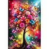 Flower Tree Full DIY 5D Round Drill Diamond Art Kits Large Size 40*60cm Diamond Dots Paintings Picture Arts Craft Diamond Crystal Rhinestones Painting Kits for Adults/Beginners Gift Idea