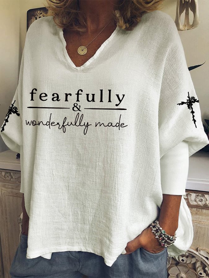 Women's Fearfully & Wonderfully Made Casual Long Sleeve Shirt