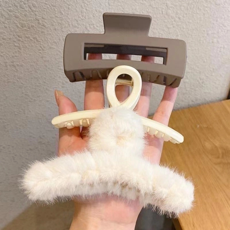 Minimalist Solid Color Arylic Hair Claws 1 Piece