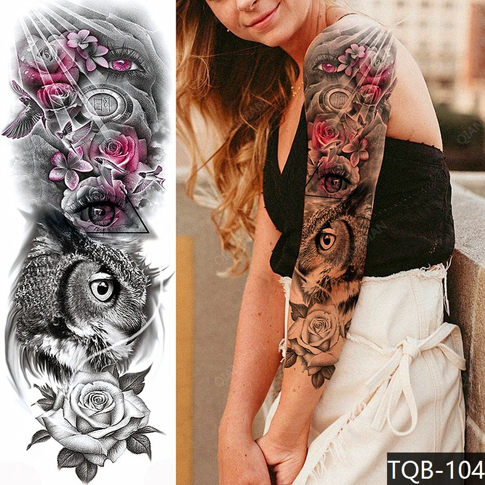 Sdrawing Women Waterproof Temporary Tattoos Stickers Thighs Cool Hipster Skull Mermaid