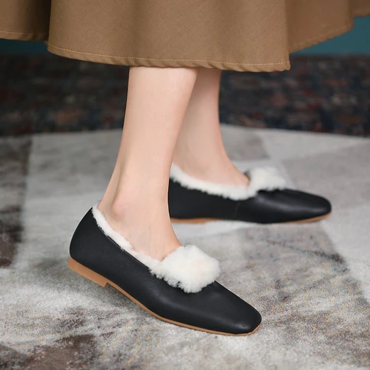 Flat Sheepskin Warm Loafers
