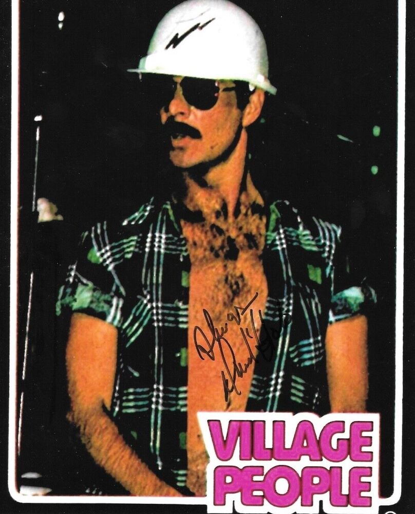 * DAVID HODO * signed 8x10 Photo Poster painting * VILLAGE PEOPLE CONSTRUCTION WORKER * * 1