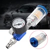 Air Pressure Regulator Gauge & Mini Inline Air Filter Separator JP/EU/US Adapter