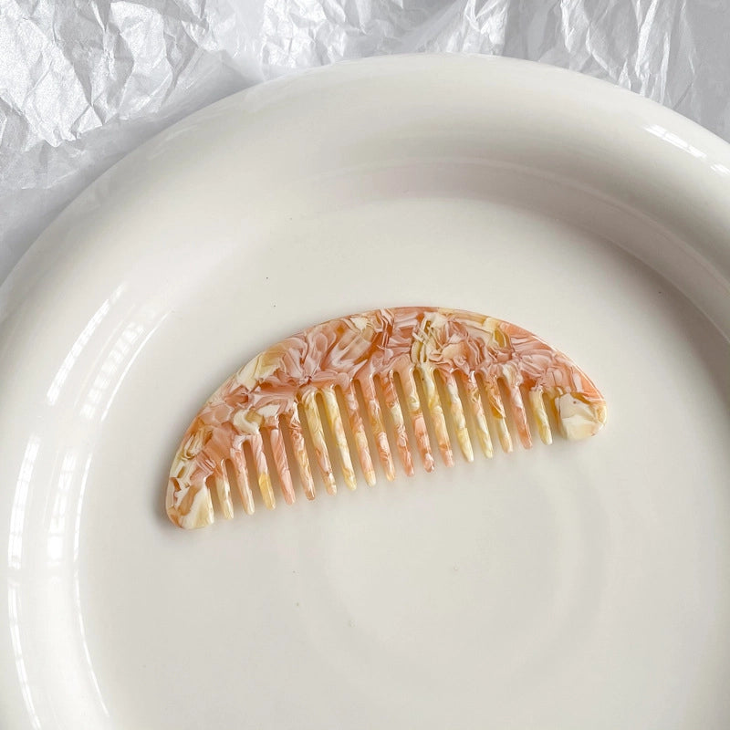 Portable Pocket Hair Comb Japanese Style Acetate Comb New Cute Small Size Hair Comb Girl Small Size Half Moon Comb