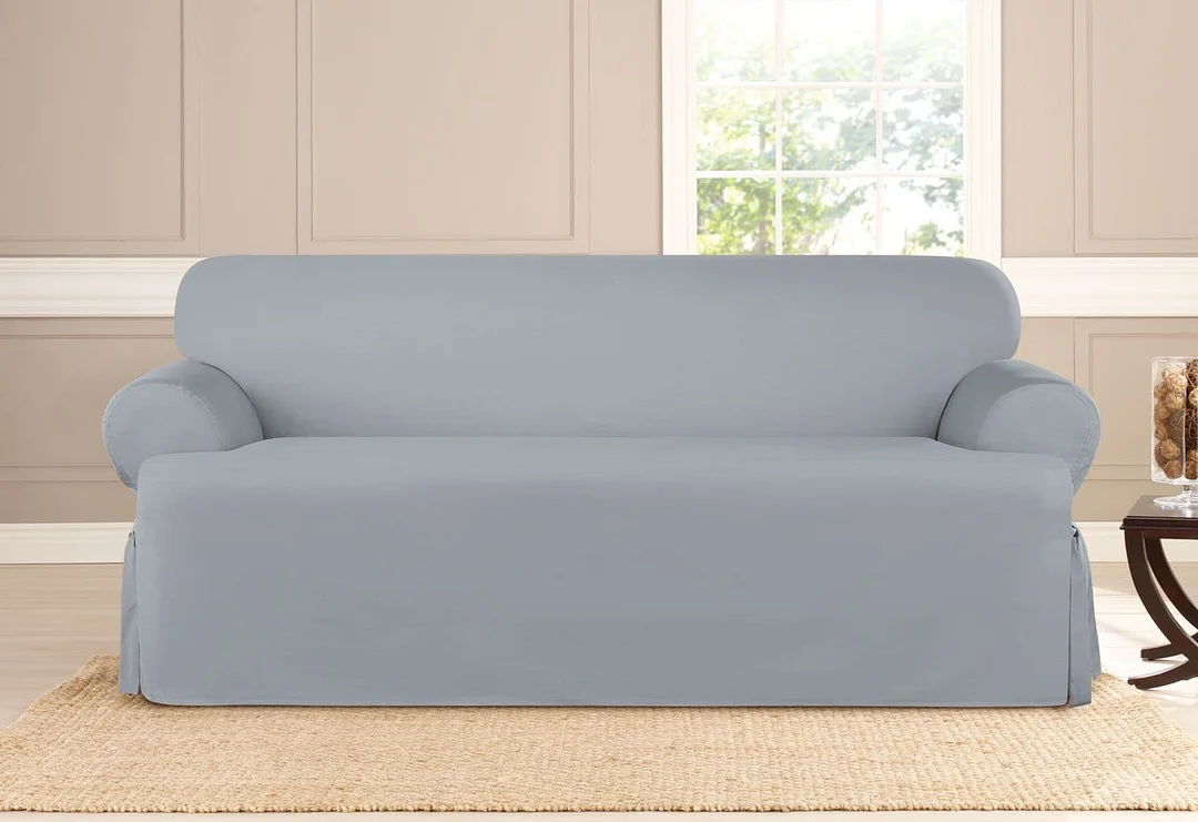 Heavyweight Cotton Duck One Piece Sofa Slipcover 100 Cotton