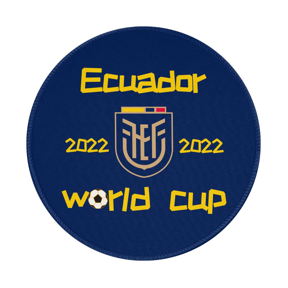 Ecuador 2022 World Cup Team Logo Round Non-Slip Thick Rubber Modern Gaming Mousepad