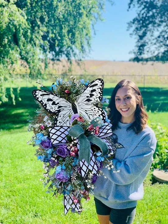 Rose Butterfly Wreath-Spring Whimsical Wreath