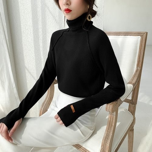 Turtleneck Sweater Women Long Sleeve Loose Sweater Pullover 5 Colors Fashion 2022 New Autumn and Winter Slim Fit Sweater 11259