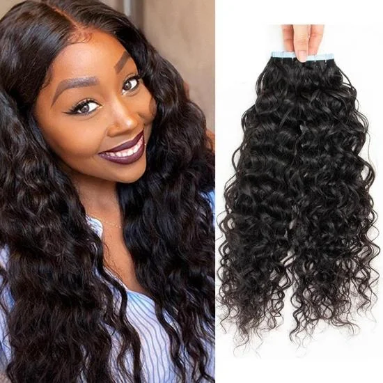 YVONNE Platinum Grade Water Wave 50g/pack including 20pcs Tape In Human Hair Extensions 