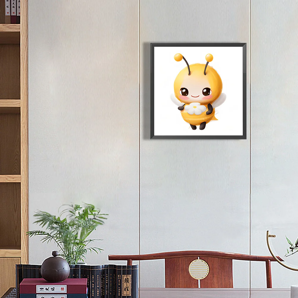 Full Round Diamond Painting 30*30cm - Big Head Animal Bee