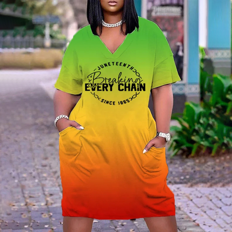 Breaking Every Chain Since 1865 Juneteenth Midi Dress wearshes