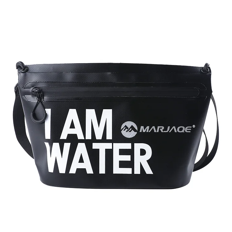 Waterproof Diving Shoulder Pack with Zipper PVC for Outdoor Sport (Black)