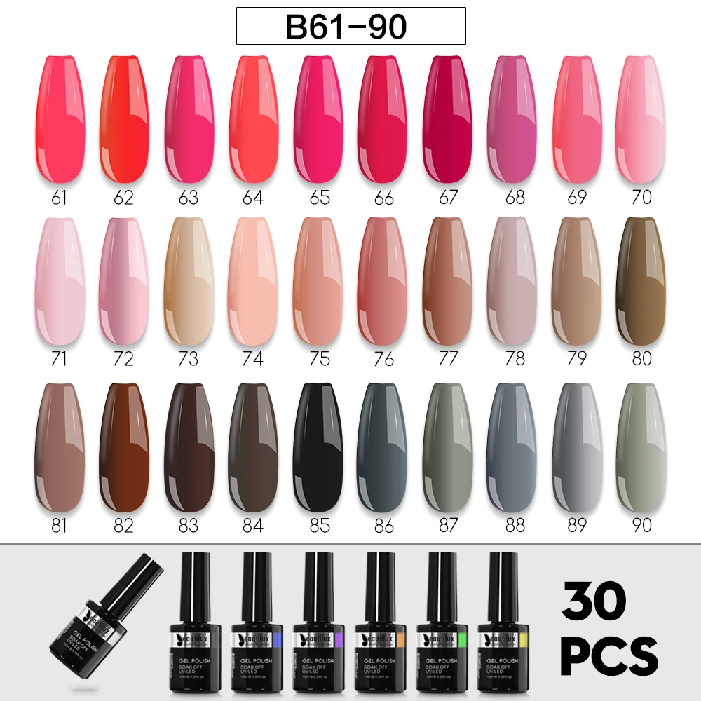 Bundle of 30 pieces Gel Polish Colors