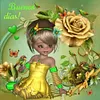 Diamond Painting-DIY Crystal Rhinestone Yellow Rose Girl