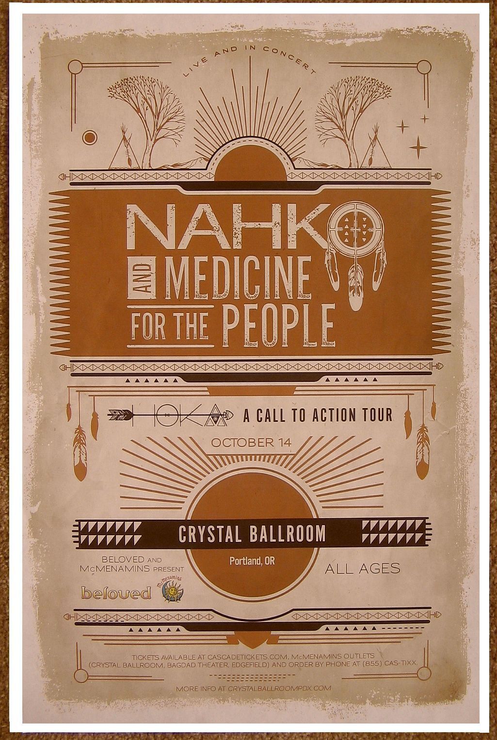 NAHKO AND MEDICINE FOR THE PEOPLE 2016 POSTER Gig Portland Oregon Concert