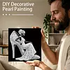 (25x25cm)DIY Lady Framed Handmade Pearl Painting Art Craft Kit Living Home Decor