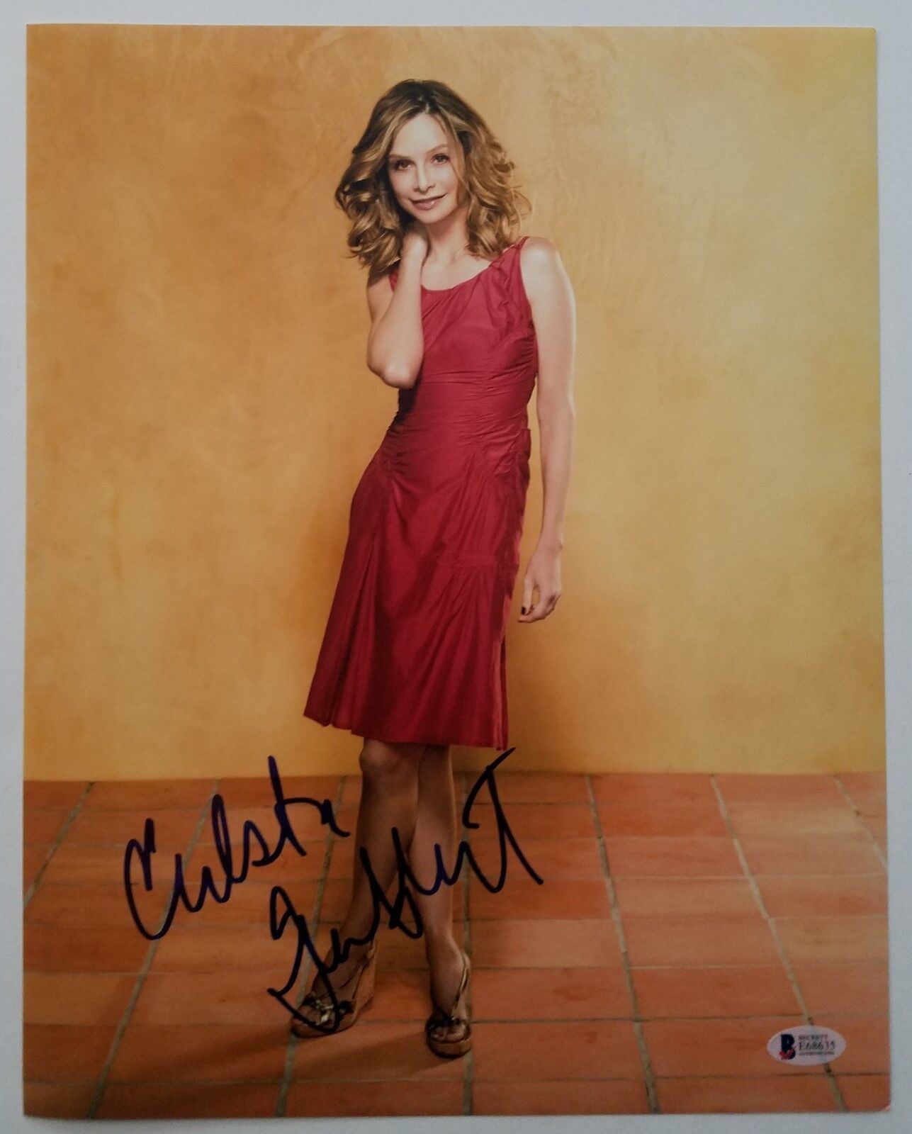 Calista Flockhart Signed Ally McBeal 11x14 Photo Poster painting TV Actress Rare Autograph BAS