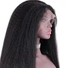 100% Human Hair Glueless13x4 Transparent Lace Frontal Wigs Brazilian Kinky Yaki Straight Hair Wigs 