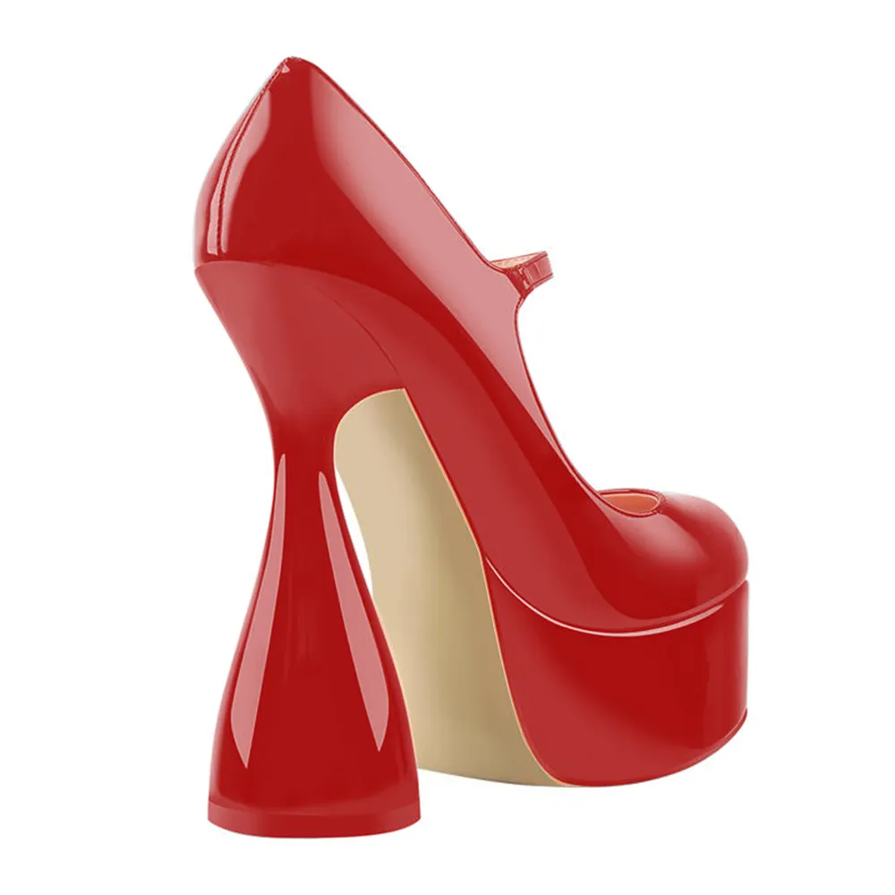 160mm Round Toe High Platform Pumps-vocosishoes