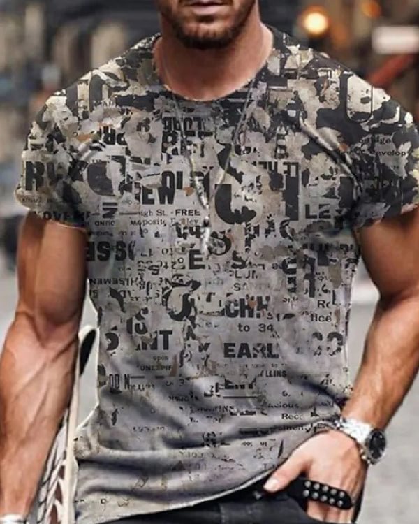 Hot Sale Men's 3D Printed Casual Short Sleeve Printed T-Shirt