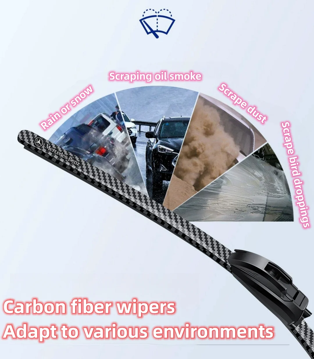Carbon fiber pattern exclusive logo wiper(2PC)