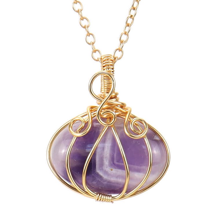 GUARDIAN PUMPKIN - Creative Pumpkin Crystal Necklace-amethyst