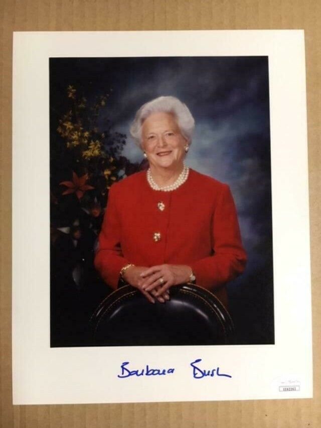 First Lady Barbara Bush Signed 8x10 Lovey Photo Poster painting with JSA Certificate