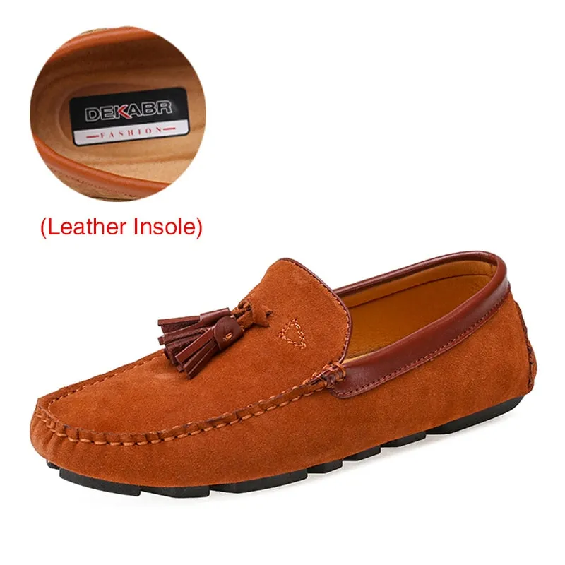 DEKABR Genuine Leather Men Shoes Spring Fashion Leather Men Loafers Flats New High Quality Casual Shoes For Men Driving Shoes