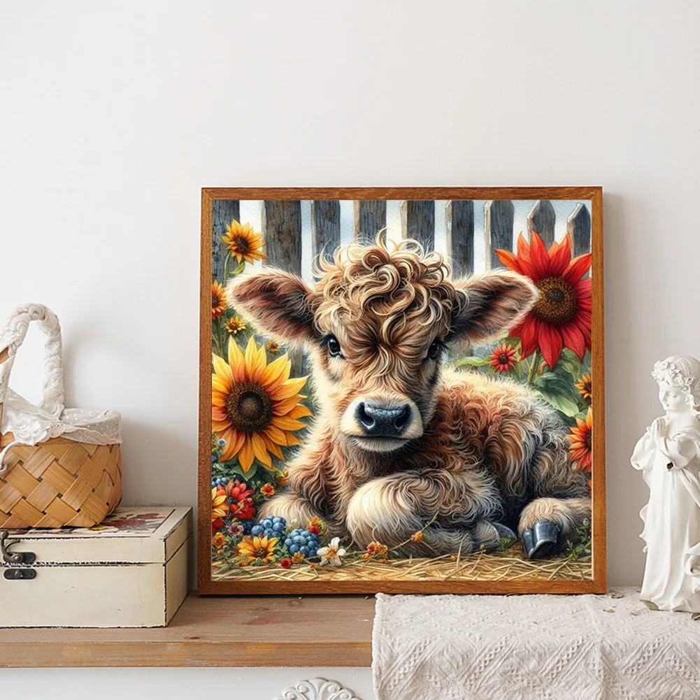Diamond Painting - Full Round Drill - Highland Cattle(Canvas|30*30cm)
