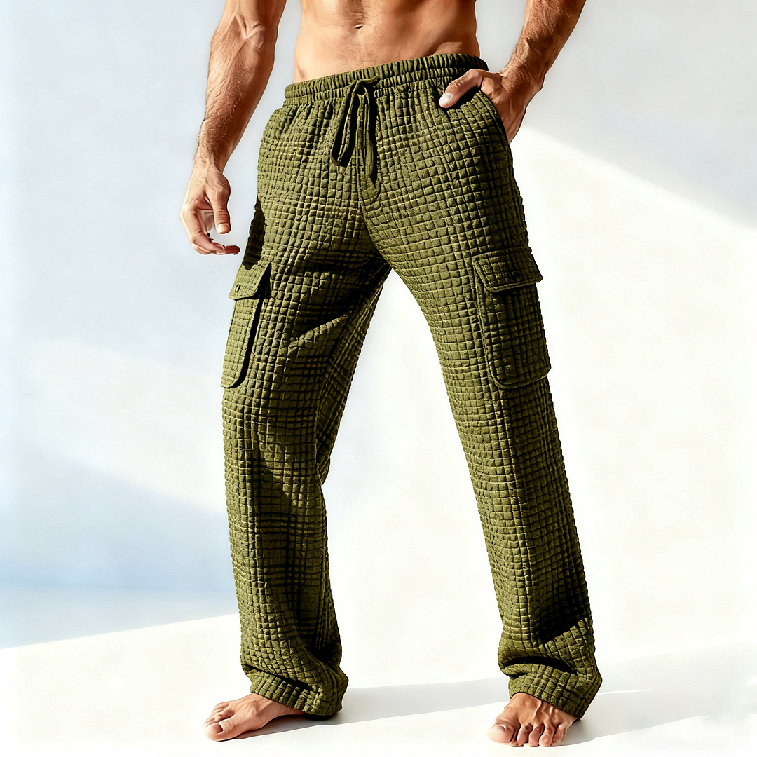 Men's Autumn And Winter Sports Casual Knitted Waffle Trousers-inspireuse