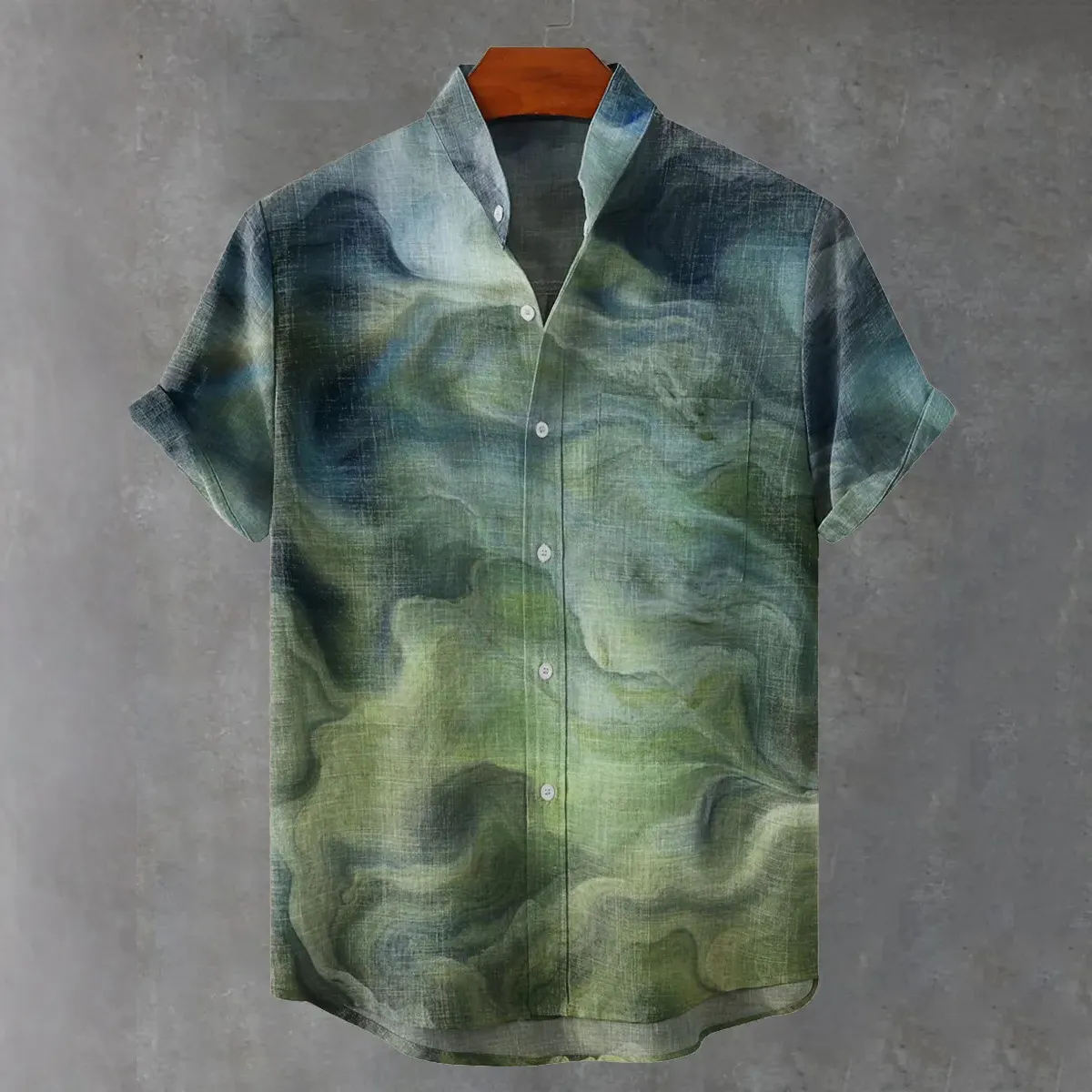 Men's Vintage Gradient Decorative Pattern Casual Shirt  artssus