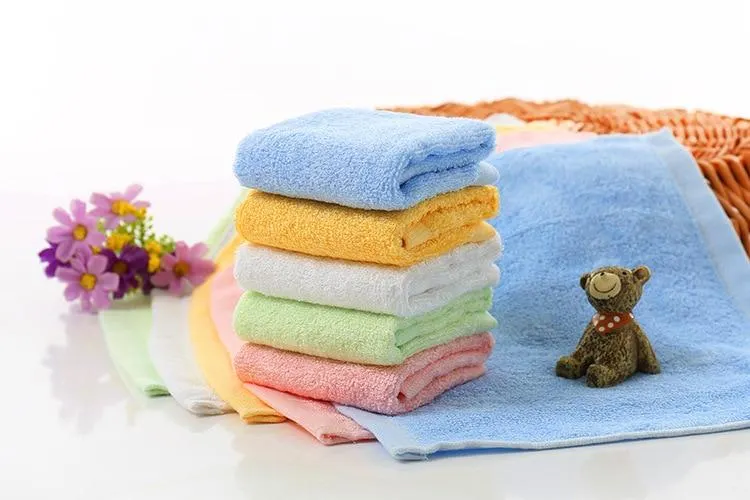 YWHUANSEN 5pcs/lot 25*25cm ULTRA SOFT Baby Bath Washcloths Rayon from Bamboo Towels Perfect Baby Gifts Baby Travel Bathing Kits