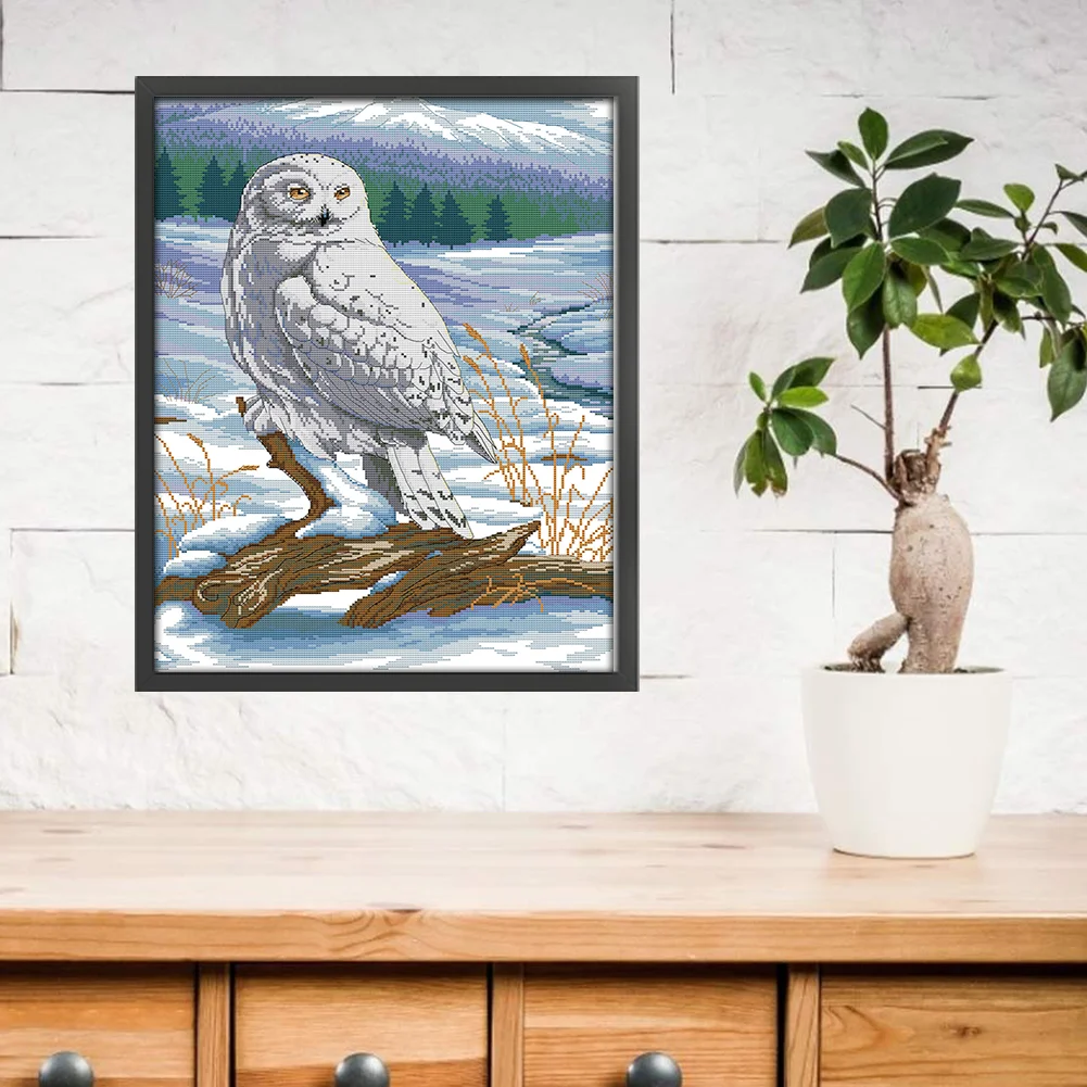 DIY Stamped Cross Stitch 14CT Full Embroidery 41*54cm - Snow Sculpture