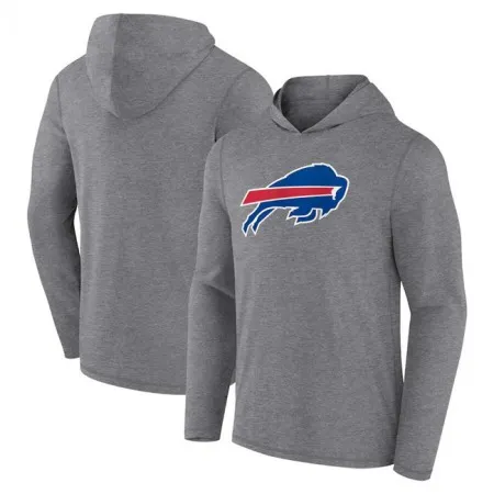 Men's Buffalo Bills Heather Gray Primary Logo Long Sleeve Hoodie T-Shirt 4F8H