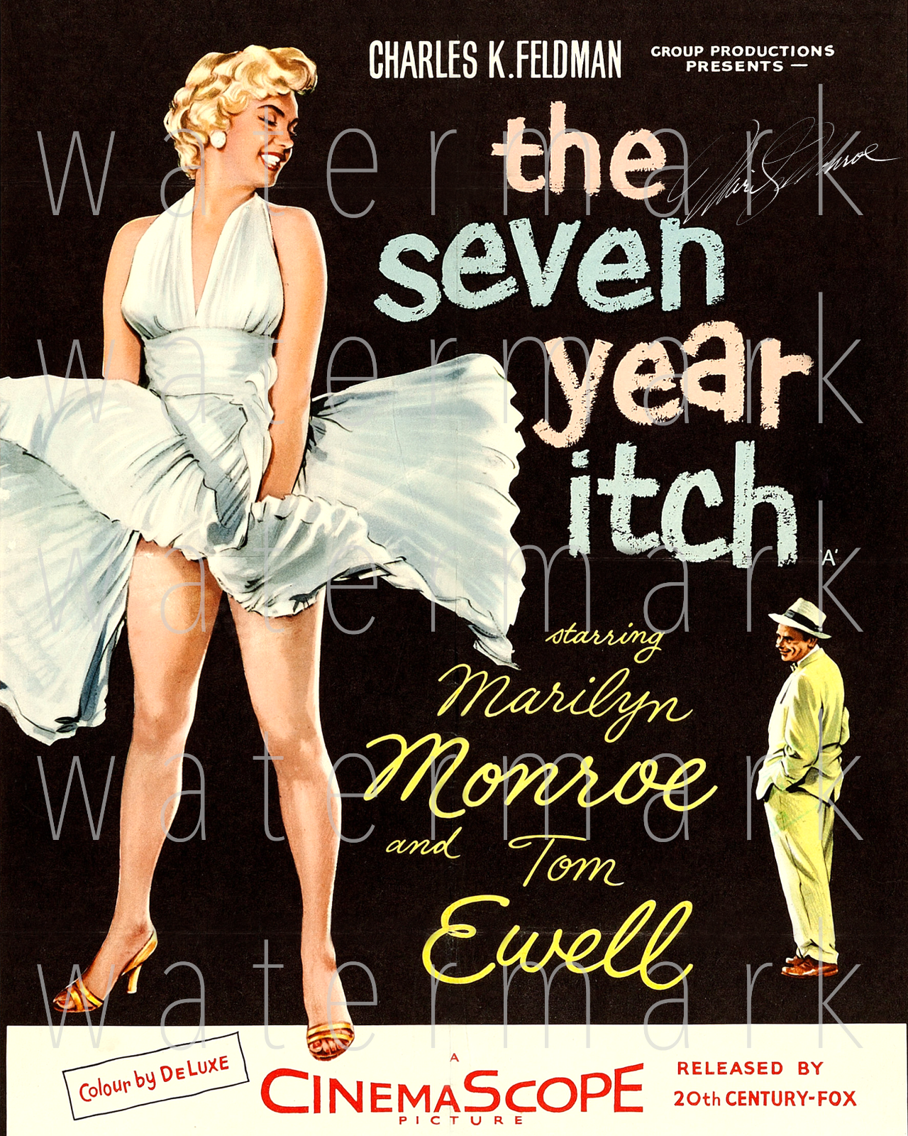 Seven Year Itch Marilyn Monroe signed 8x10 Photo Poster painting poster autograph RP reprint