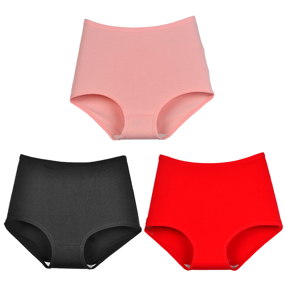 Xinkeke 3Pcs Women Cotton High Waist Panties Breathable Briefs  Plus Size Lingerie Seamless Ladies Panty Underpants Oversize Underwear