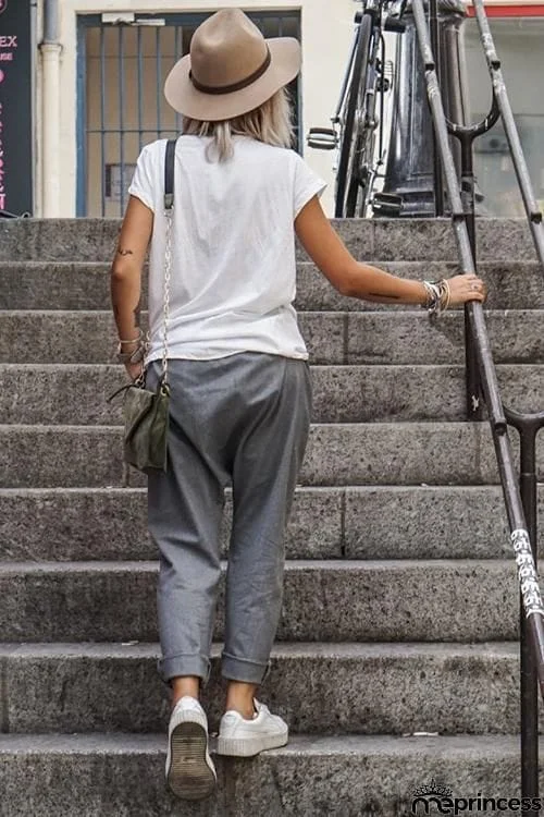 Pockets Elastic Loose Pants